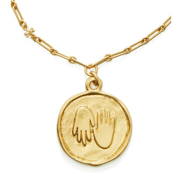 Women Roxanne Medallion Chain Necklace - Rolled Tory Gold