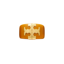 Women Eleanor Wide Bracelet - Rolled Brass / Honey