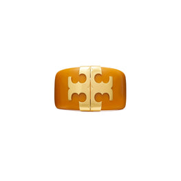 Women Eleanor Wide Bracelet - Rolled Brass / Honey