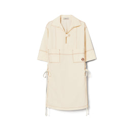 Women Heart Poplin Shirtdress - French Cream