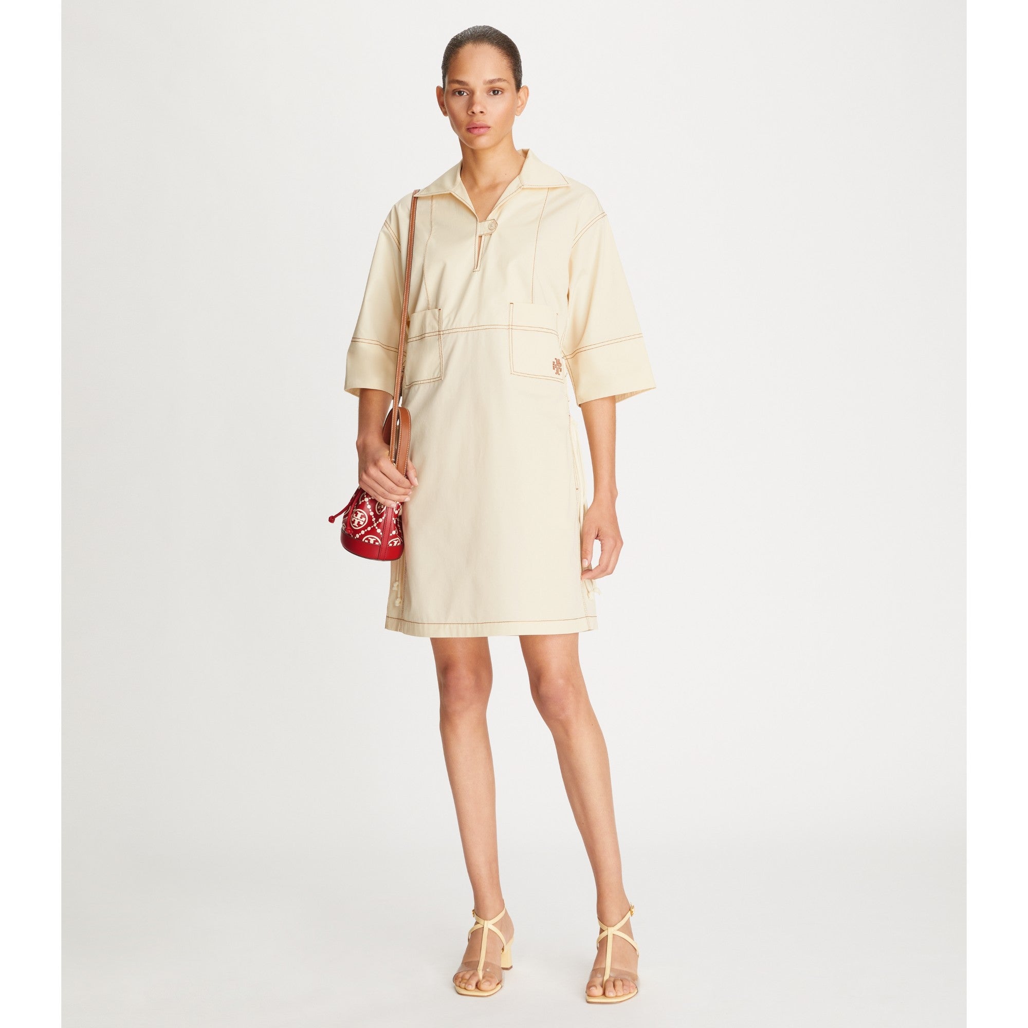 Women Heart Poplin Shirtdress - French Cream