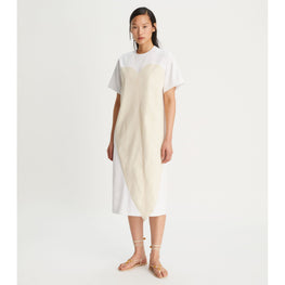 Women Heart Patch T-Shirt Dress - White