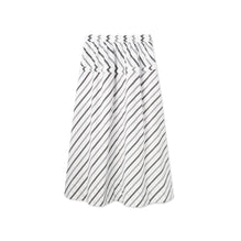 Women Variegated Stripe Poplin Skirt - White/Black