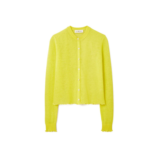 Women Sheer Crewneck Cardigan - Summer Citrus