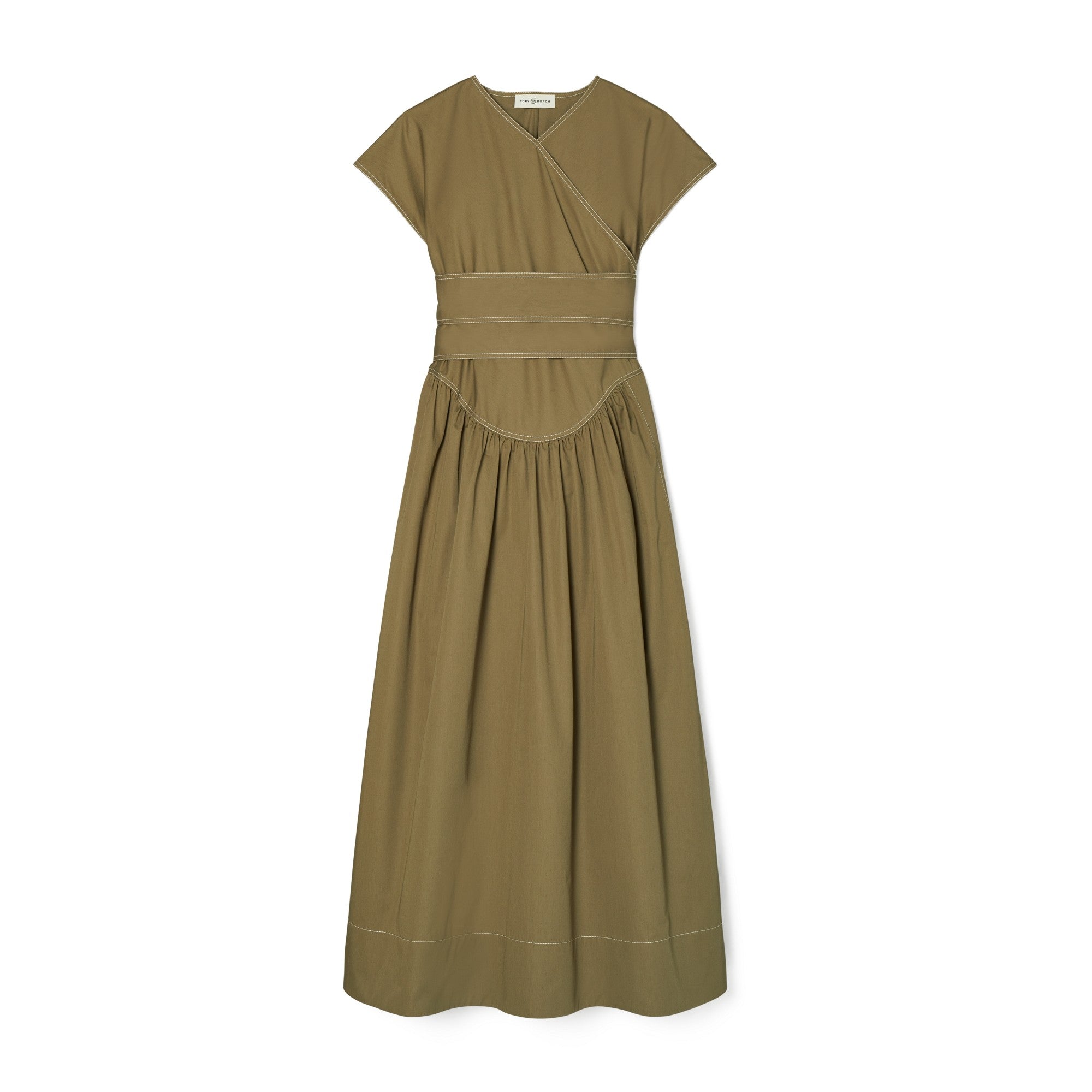 Women Poplin Wrap Dress - Rich Earth