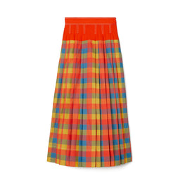 Women Veronica Plaid Pleated Skirt - Tomato Red