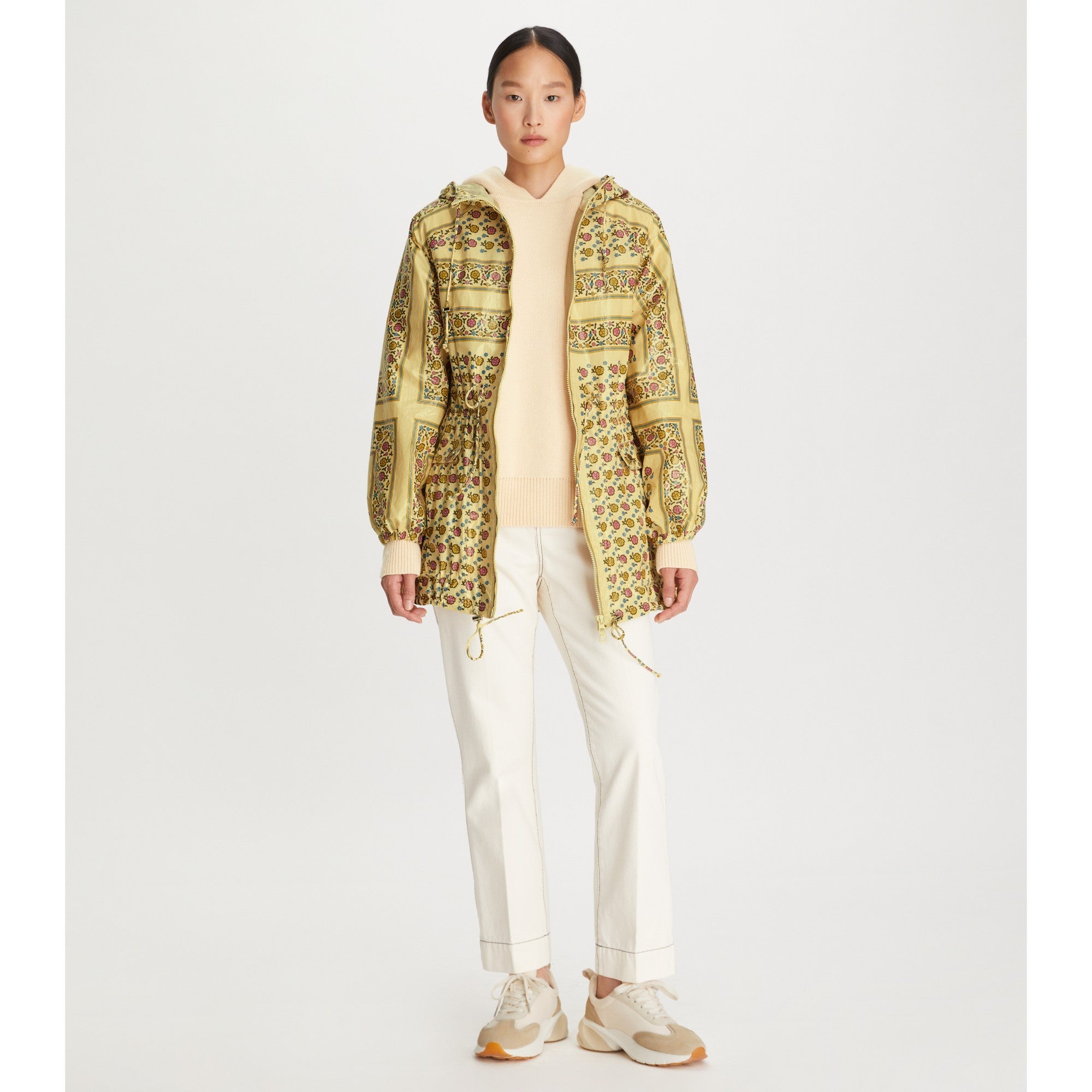 Women Ditsy Floral Poplin Anorak - Ivory