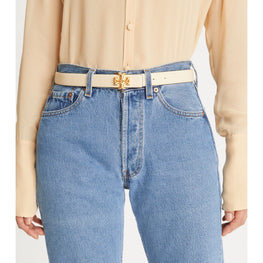Women 1" Eleanor Belt - New Cream / Gold