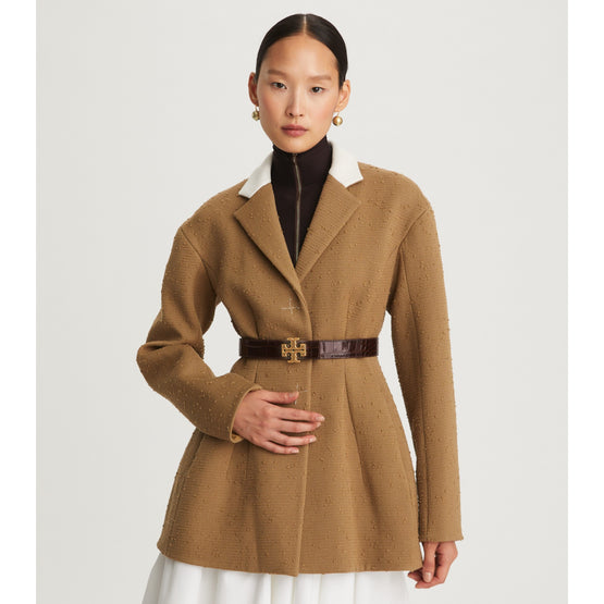 Women 1.25” Eleanor Embossed Belt - Dark Mahogany