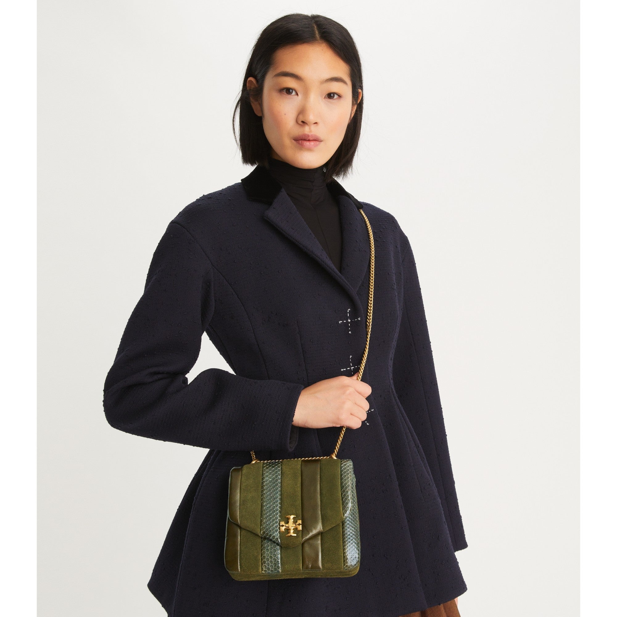 Women Kira Exotic Stripe Square Crossbody - Leccio