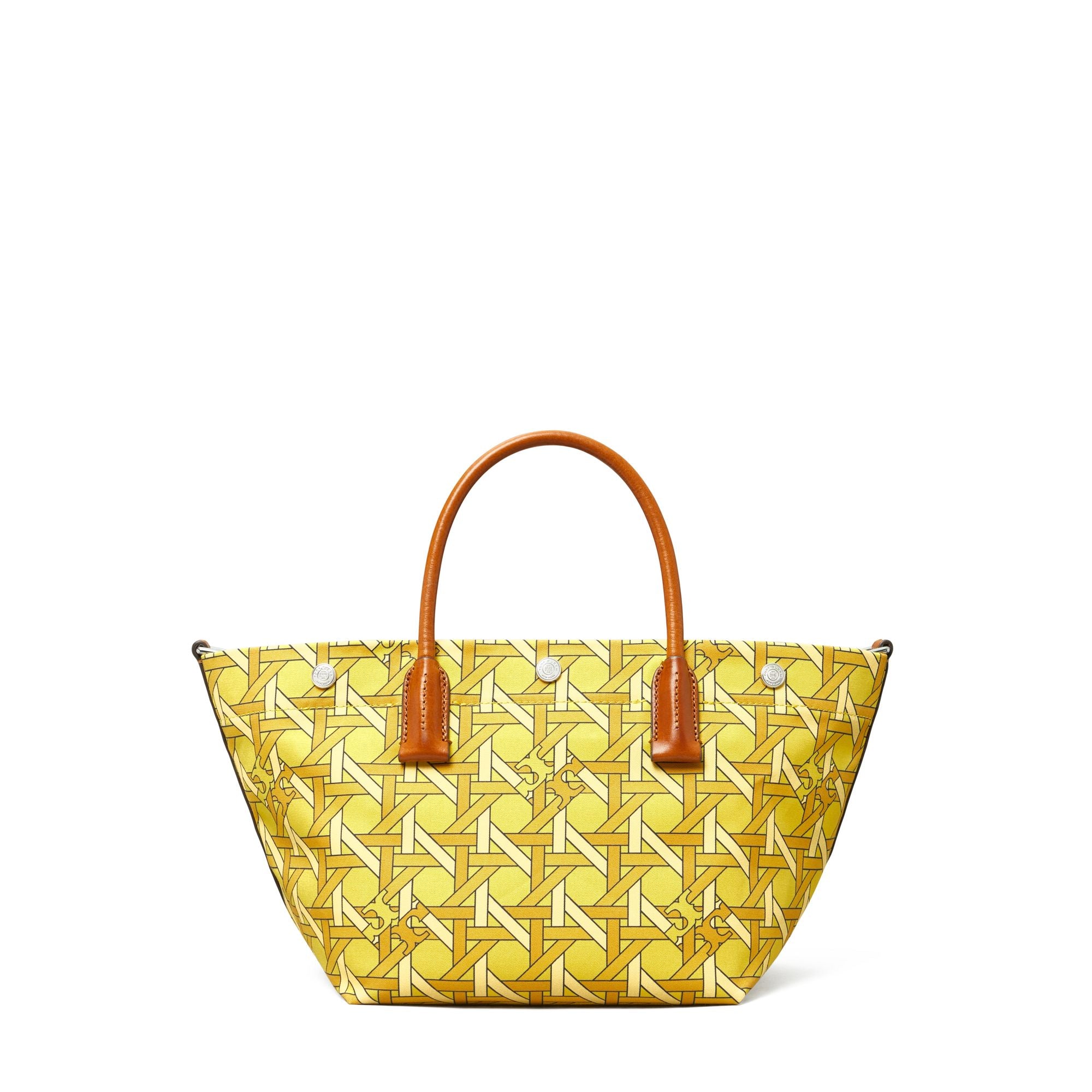 Women Canvas Basketweave Small Tote - Saffron Basketweave