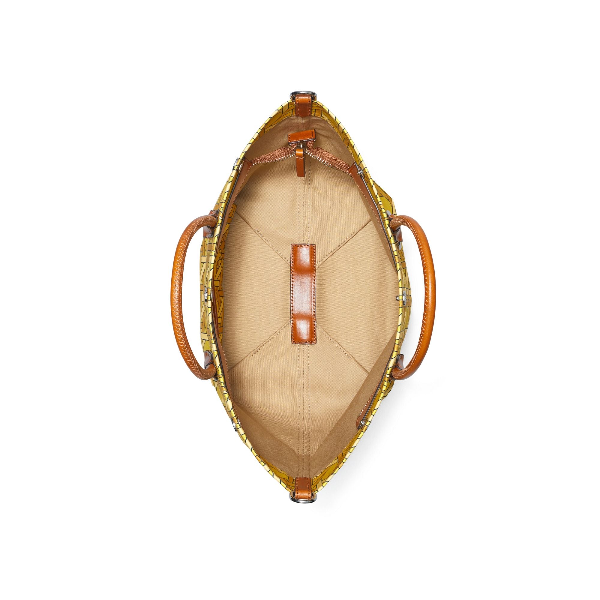 Women Canvas Basketweave Small Tote - Saffron Basketweave