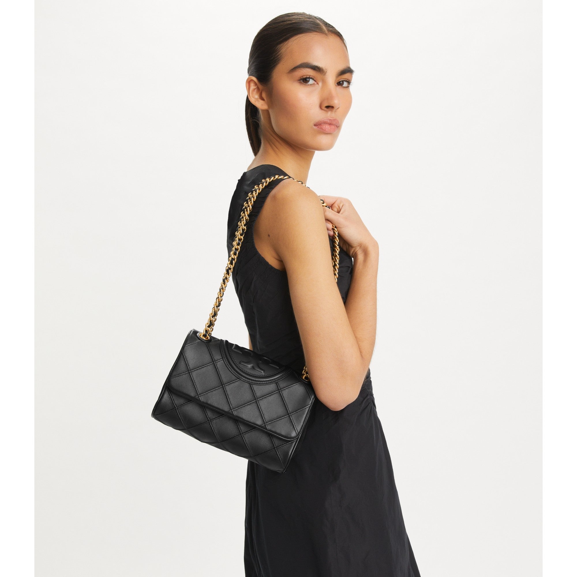 Women Fleming Soft Small Convertible Shoulder Bag - Black