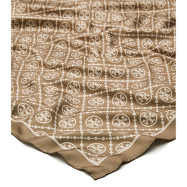 Women T Monogram Double-Sided Silk Square - Natural Khaki
