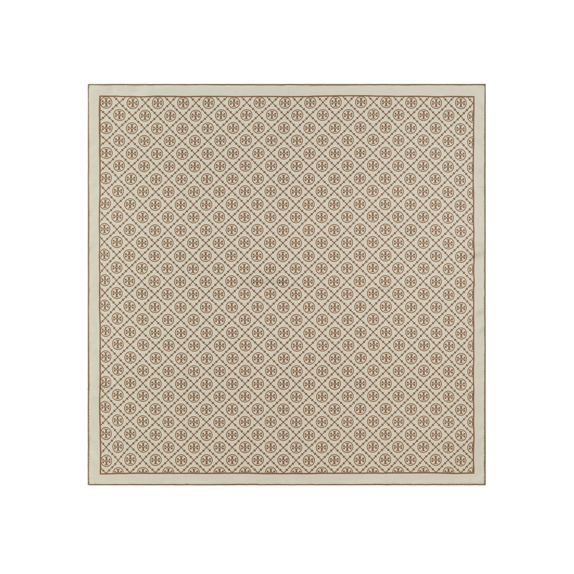 Women T Monogram Double-Sided Silk Square - Natural Khaki