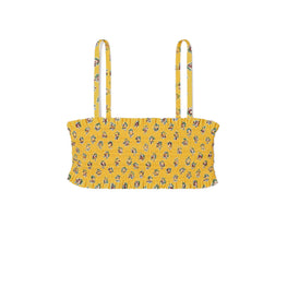 Women Printed Costa Bandeau - Yellow Garden Rose