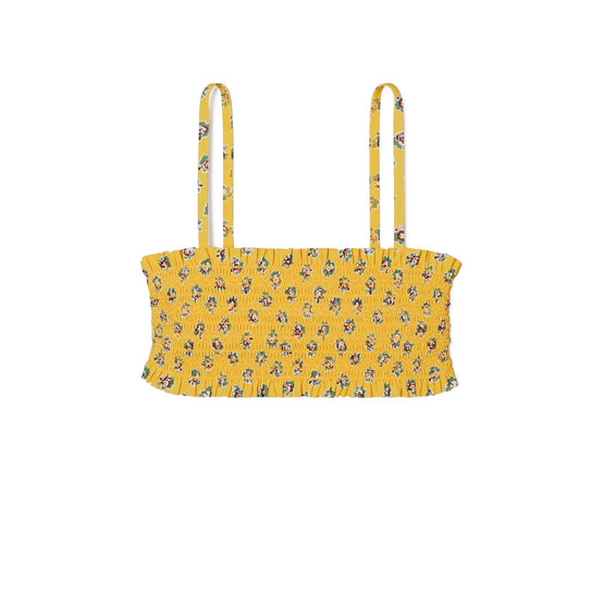 Women Printed Costa Bandeau - Yellow Garden Rose
