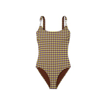 Women Woven Clip Tank Suit - Purple Veronica Plaid