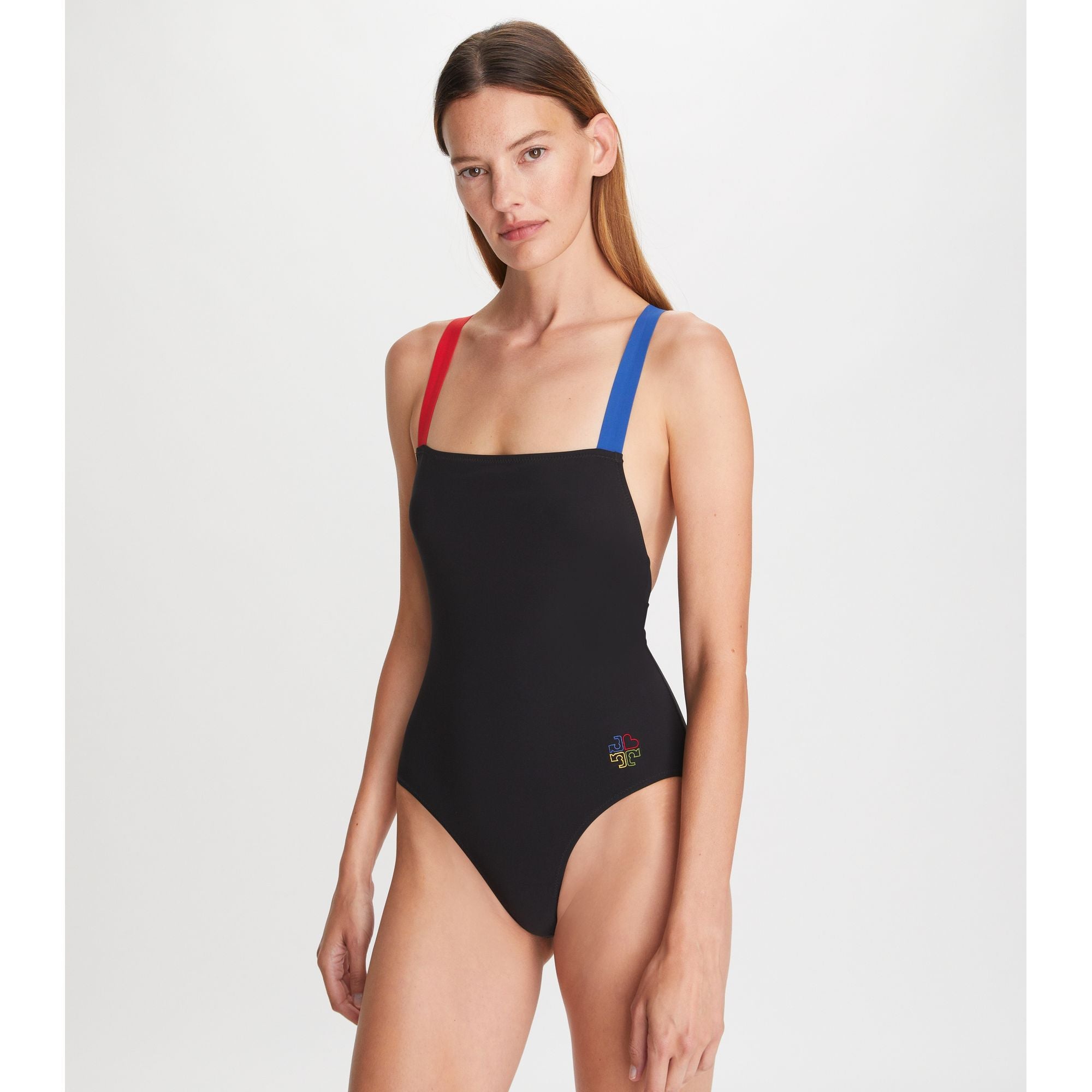 Women Colorblock Tank Swimsuit - Black
