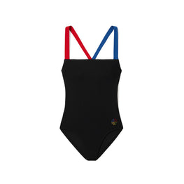 Women Colorblock Tank Swimsuit - Black