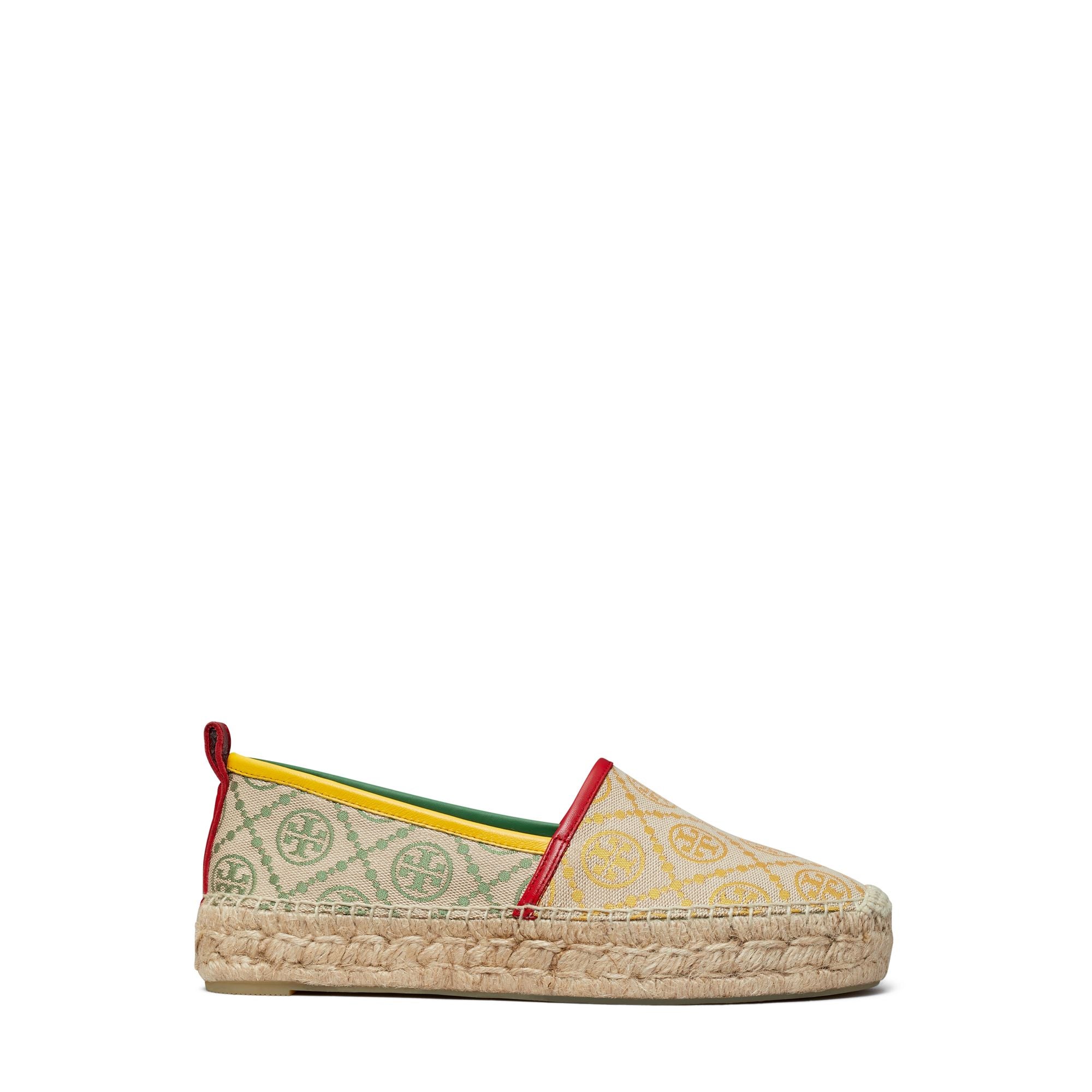 Women T Monogram Platform Espadrille - T-Mono Goldfinch/Arugula/Brilliant Red
