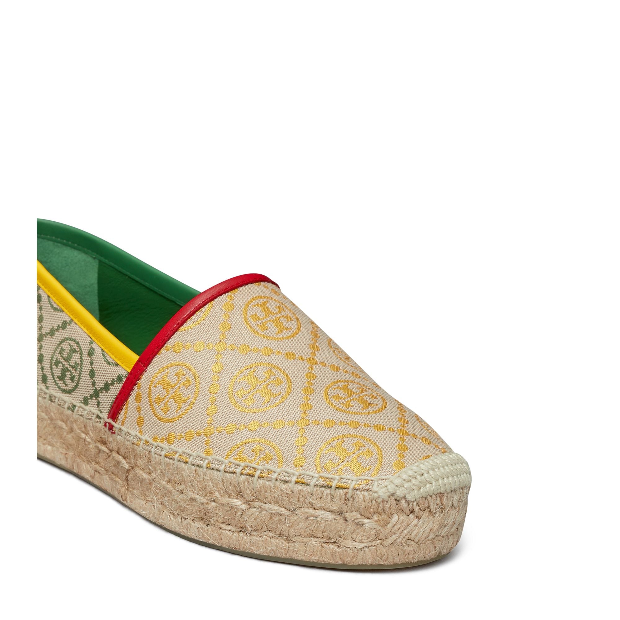 Women T Monogram Platform Espadrille - T-Mono Goldfinch/Arugula/Brilliant Red