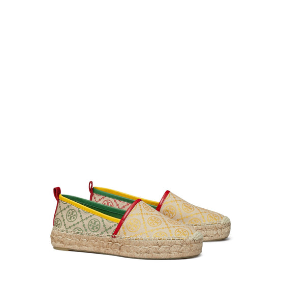 Women T Monogram Platform Espadrille - T-Mono Goldfinch/Arugula/Brilliant Red