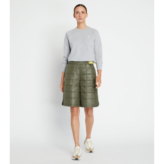 Women Long Quilted Short - Light Olive