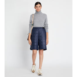 Women Long Quilted Short - Tory Navy