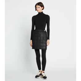 Women Quilted Mini Skirt - Black / Black