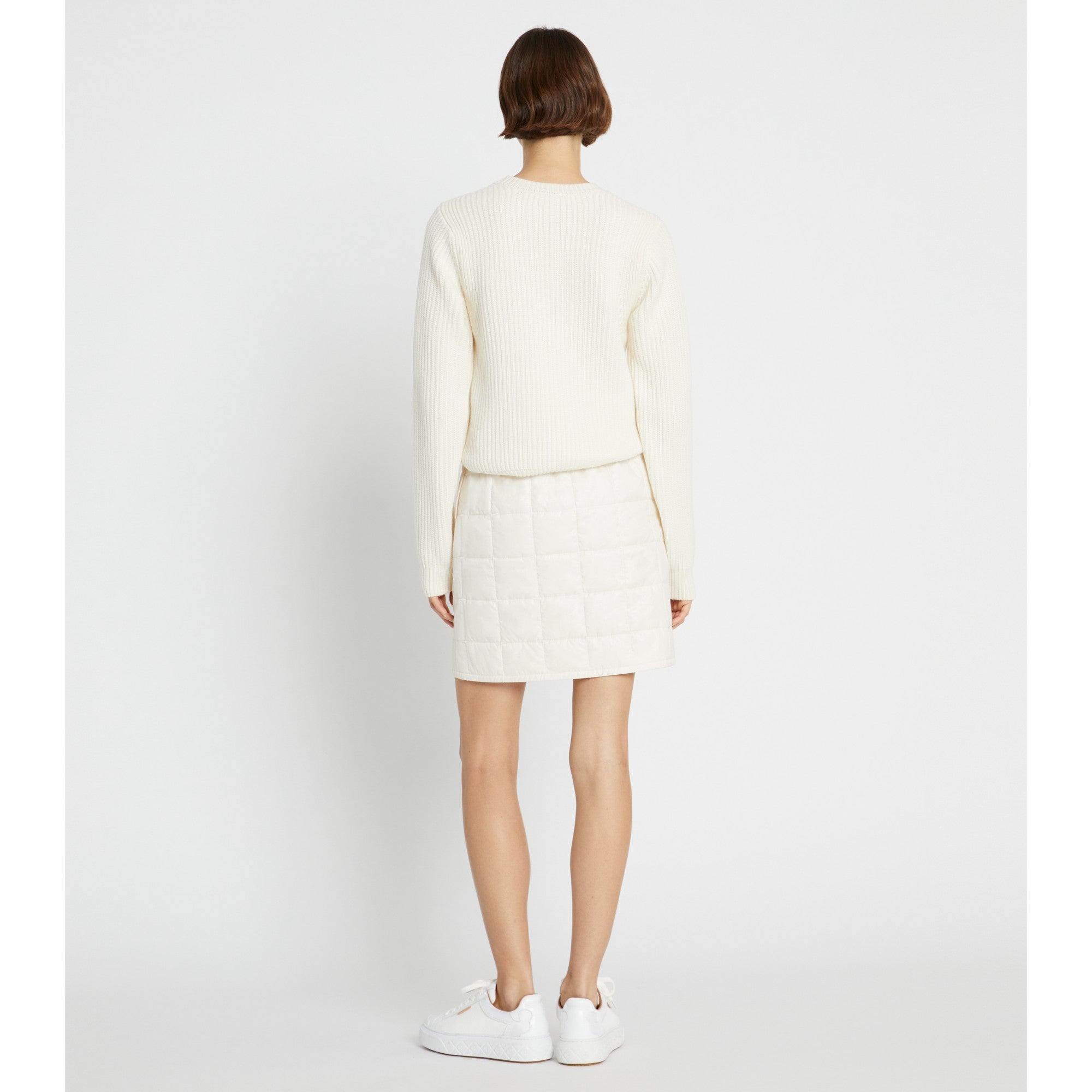 Women Quilted Mini Skirt - New Ivory / New Ivory