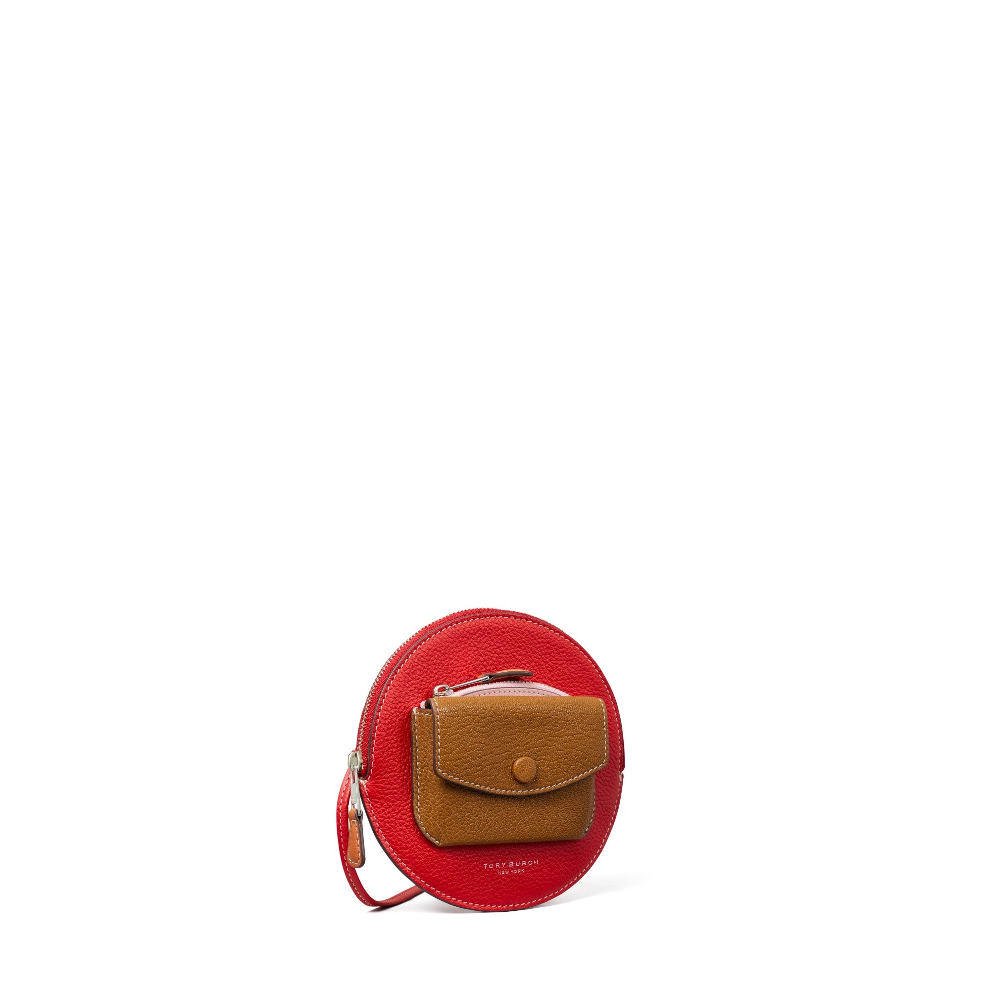 Women Bonbon Circle Wallet Crossbody - Triple Red / Bistro Brown / Thistle Pink