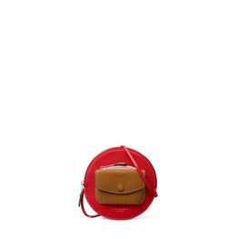 Women Bonbon Circle Wallet Crossbody - Triple Red / Bistro Brown / Thistle Pink