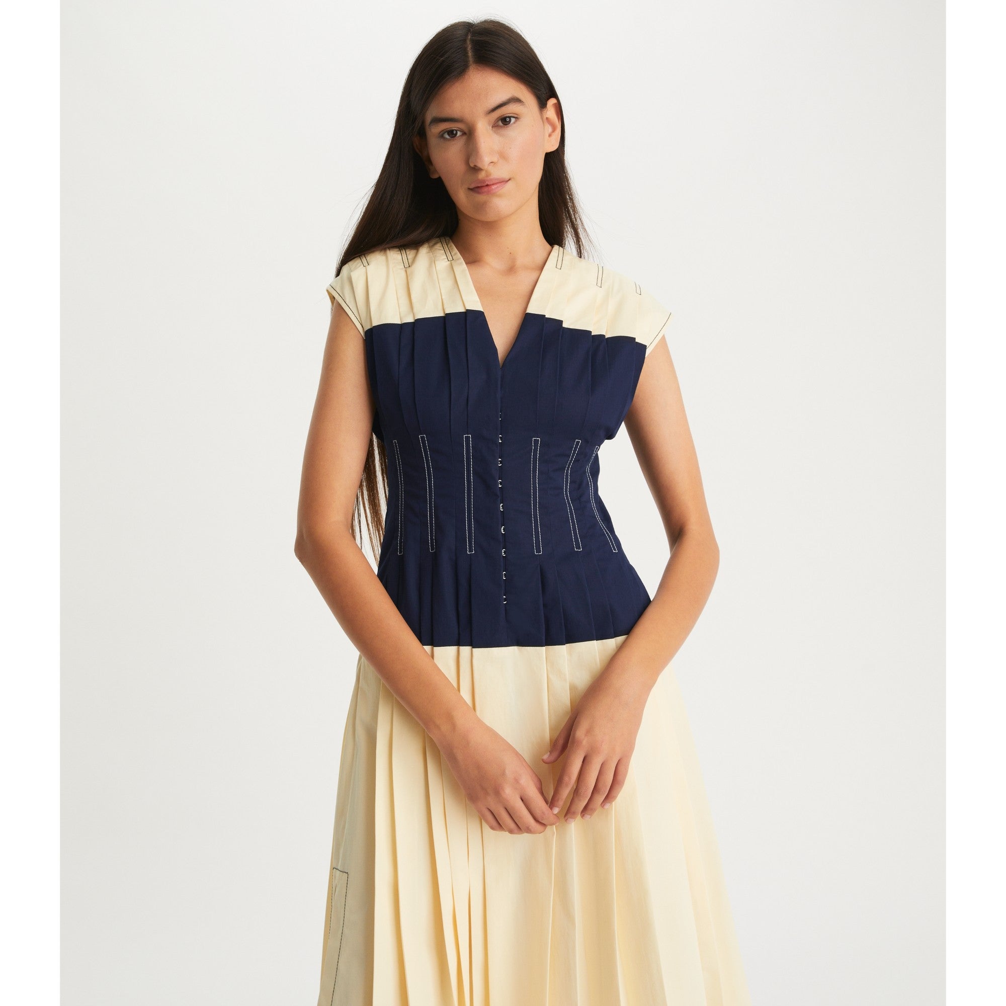 Women Cotton Poplin Claire Mccardell Dress P Fit - French Cream