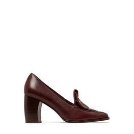 Women Banana Heel Loafer 80Mm - Plum/ Coco/ Plum
