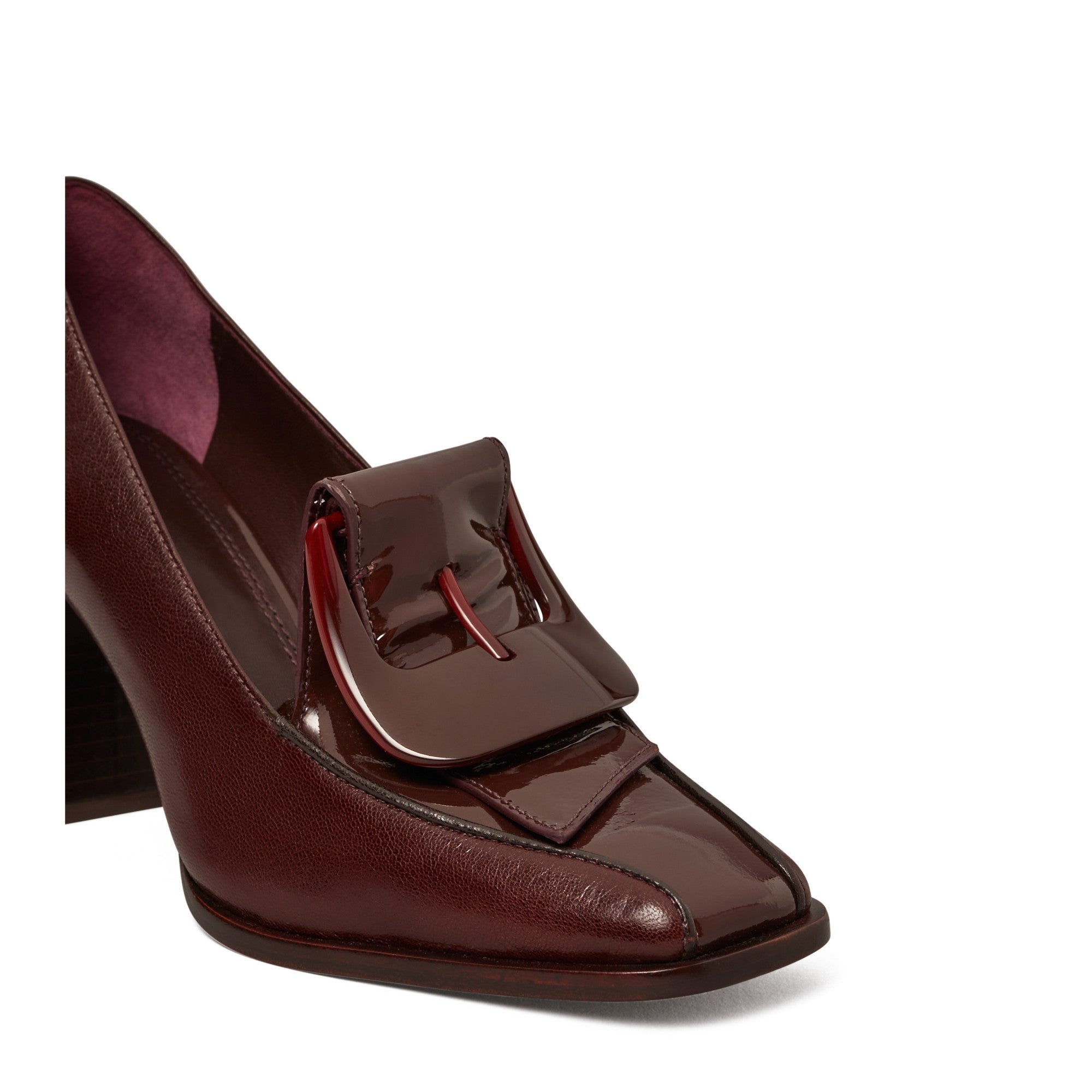 Women Banana Heel Loafer 80Mm - Plum/ Coco/ Plum