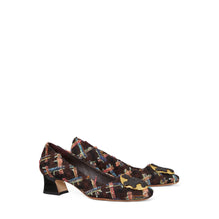 Women Woven Double T Pump 45Mm - Brown Multi / Coco