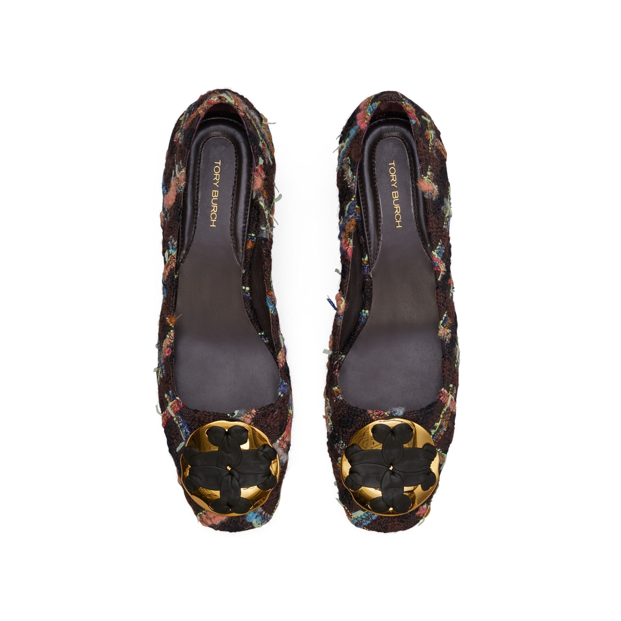Women Woven Double T Pump 45Mm - Brown Multi / Coco