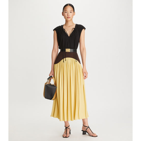 Women 1.5" Leather T Lock Belt - Black