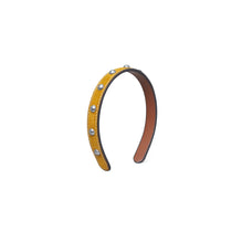 Women Studded Headband - Antique Tory Silver / Mustard