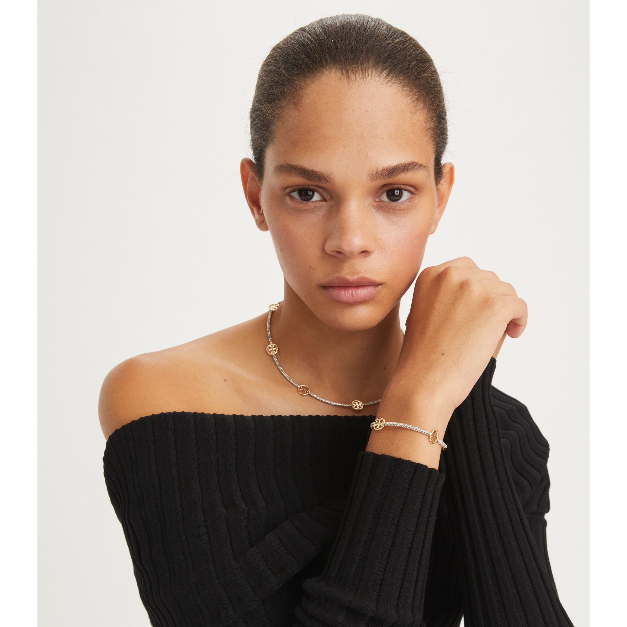 Women Miller Pave Bracelet - Tory Gold / Crystal