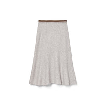 Women Midi Flare Wool Skirt - Medium Grey Heather