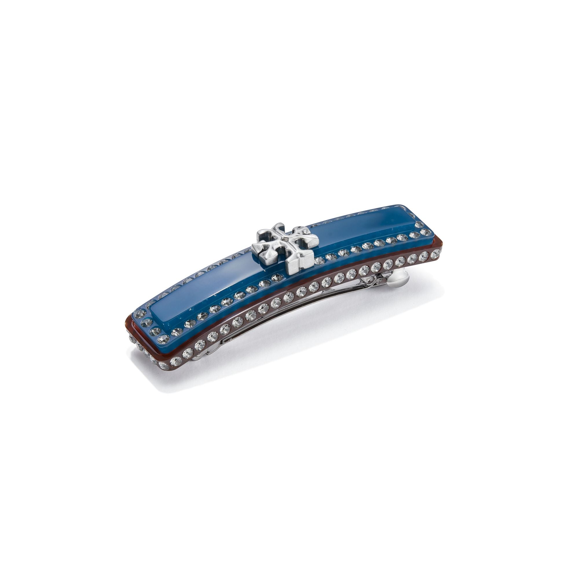 Women Roxanne Embellished Barrette - Rolled Pewter/Blue Multi