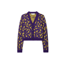 Women Lollipops Jacquard Cardigan - Twilight Purple