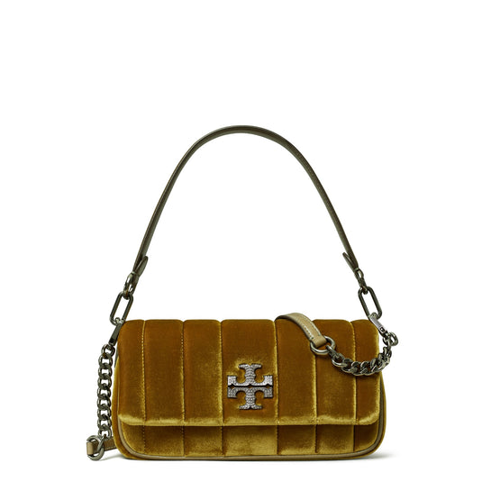 Women Kira Velvet Small Flap Shoulder Bag - Pumpkin Seed