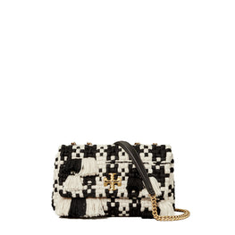 Women Kira Tweed Small Convertible Shoulder Bag - Black / White
