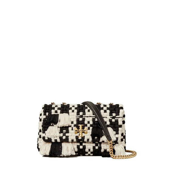 Women Kira Tweed Small Convertible Shoulder Bag - Black / White