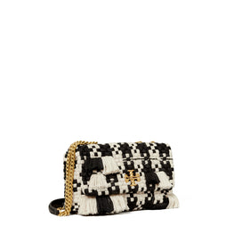 Women Kira Tweed Small Convertible Shoulder Bag - Black / White