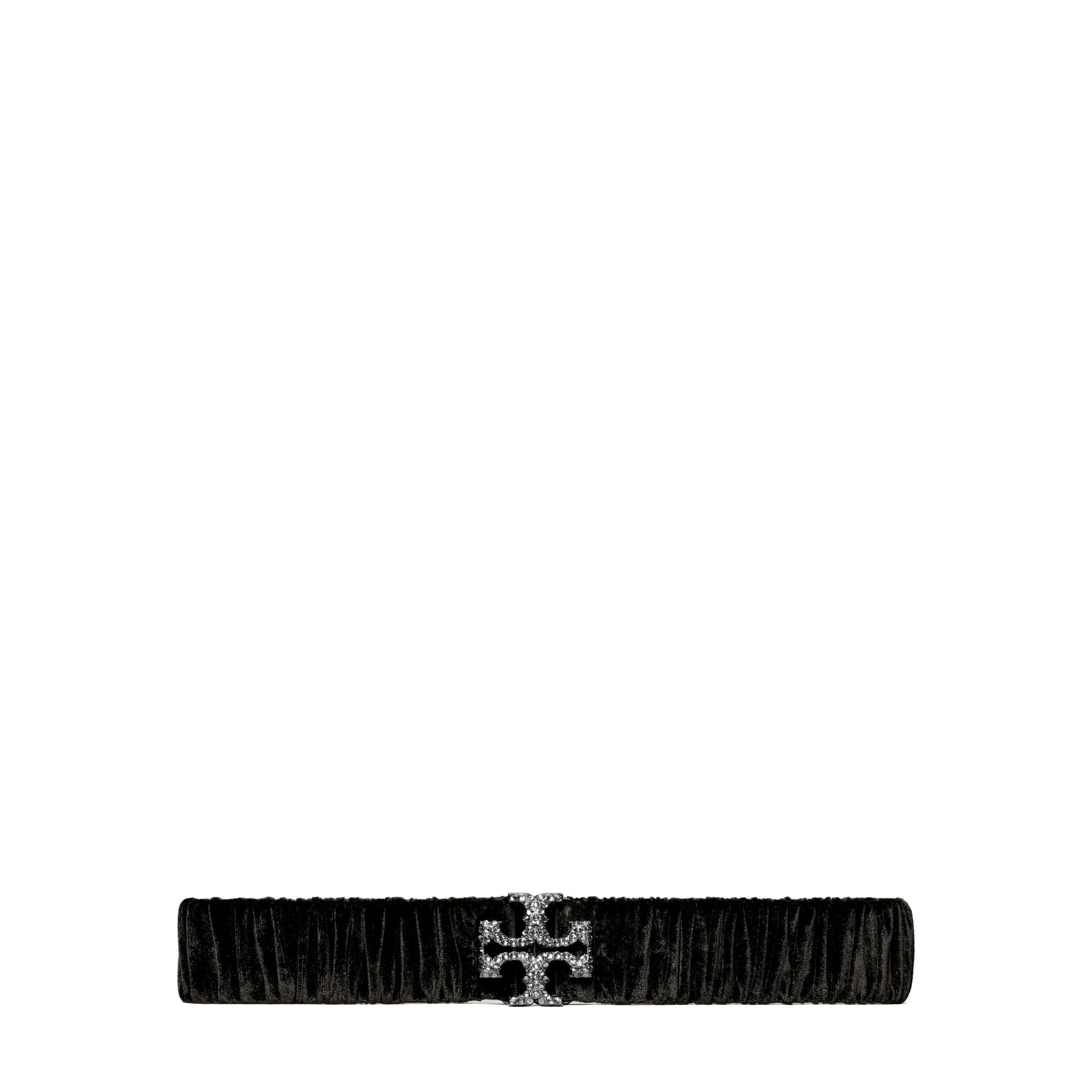 Women Eleanor Velvet Stretch Belt - Black