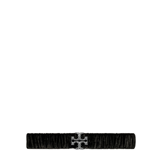 Women Eleanor Velvet Stretch Belt - Black